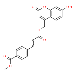 ChemSpider 2D Image | Methyl 4-{3-[(7-hydroxy-2-oxo-2H-chromen-4-yl)methoxy]-3-oxo-1-propen-1-yl}benzoate | C21H16O7