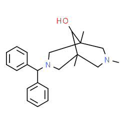 ChemSpider 2D Image | 3-Benzhydryl-1,5,7-trimethyl-3,7-diazabicyclo[3.3.1]nonan-9-ol | C23H30N2O