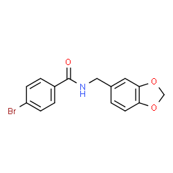 ChemSpider 2D Image | N-(1,3-Benzodioxol-5-ylmethyl)-4-bromobenzamide | C15H12BrNO3