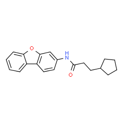 ChemSpider 2D Image | 3-Cyclopentyl-N-(dibenzo[b,d]furan-3-yl)propanamide | C20H21NO2