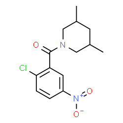 ChemSpider 2D Image | 1-(2-Chloro-5-nitrobenzoyl)-3,5-dimethylpiperidine | C14H17ClN2O3