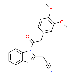 ChemSpider 2D Image | (1-[(3,4-Dimethoxyphenyl)acetyl]-1H-benzimidazol-2-yl)acetonitrile | C19H17N3O3