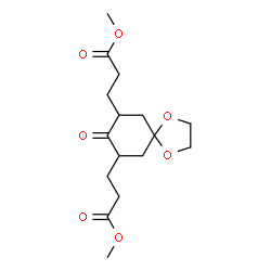 ChemSpider 2D Image | Dimethyl 3,3'-(8-oxo-1,4-dioxaspiro[4.5]decane-7,9-diyl)dipropanoate | C16H24O7