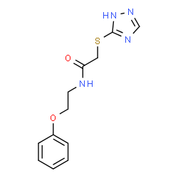 ChemSpider 2D Image | N-(2-Phenoxyethyl)-2-(1H-1,2,4-triazol-5-ylsulfanyl)acetamide | C12H14N4O2S