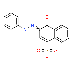 ChemSpider 2D Image | 4-Oxo-3-(phenylhydrazono)-3,4-dihydro-1-naphthalenesulfonate | C16H11N2O4S
