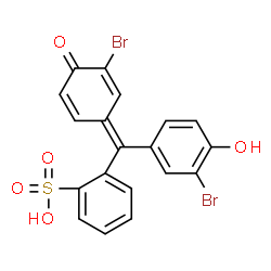 ChemSpider 2D Image | 2-[(3-Bromo-4-hydroxyphenyl)(3-bromo-4-oxo-2,5-cyclohexadien-1-ylidene)methyl]benzenesulfonic acid | C19H12Br2O5S