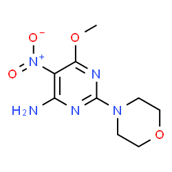 ChemSpider 2D Image | 6-Methoxy-2-(4-morpholinyl)-5-nitro-4-pyrimidinamine | C9H13N5O4