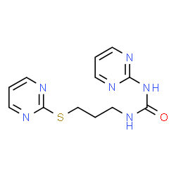 ChemSpider 2D Image | 1-(2-Pyrimidinyl)-3-[3-(2-pyrimidinylsulfanyl)propyl]urea | C12H14N6OS
