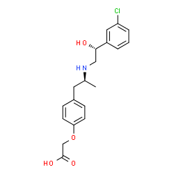ChemSpider 2D Image | {4-[(2S)-2-{[(2R)-2-(3-Chlorophenyl)-2-hydroxyethyl]amino}propyl]phenoxy}acetic acid | C19H22ClNO4