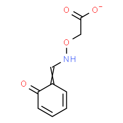 ChemSpider 2D Image | ({[(6-Oxo-2,4-cyclohexadien-1-ylidene)methyl]amino}oxy)acetate | C9H8NO4