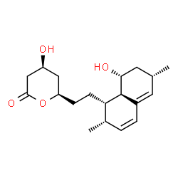 ChemSpider 2D Image | (4S,6R)-4-Hydroxy-6-{2-[(1S,2S,6S,8R,8aR)-8-hydroxy-2,6-dimethyl-1,2,6,7,8,8a-hexahydro-1-naphthalenyl]ethyl}tetrahydro-2H-pyran-2-one | C19H28O4