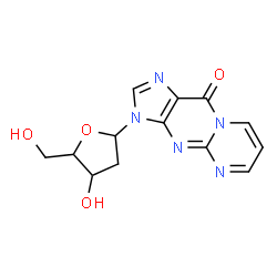 ChemSpider 2D Image | 3-(2-Deoxypentofuranosyl)pyrimido[1,2-a]purin-10(3H)-one | C13H13N5O4