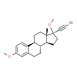ChemSpider 2D Image | (17alpha)-21-Bromo-3,17-dimethoxy-19-norpregna-1(10),2,4-trien-20-yne | C22H27BrO2