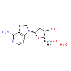 ChemSpider 2D Image | [5'-13C]2'-deoxyadenosine 1-hydrate | C913CH15N5O4