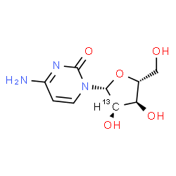 ChemSpider 2D Image | [2'-13C]CYTIDINE | C813CH13N3O5