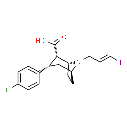 ChemSpider 2D Image | (1R,2S,3S,5S)-3-(4-Fluorophenyl)-8-[(2E)-3-iodo-2-propen-1-yl]-8-azabicyclo[3.2.1]octane-2-carboxylic acid | C17H19FINO2