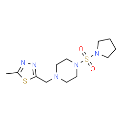 ChemSpider 2D Image | 1-[(5-Methyl-1,3,4-thiadiazol-2-yl)methyl]-4-(1-pyrrolidinylsulfonyl)piperazine | C12H21N5O2S2