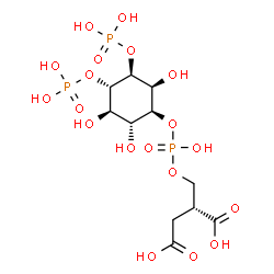ChemSpider 2D Image | (2R)-2-{[(Hydroxy{[(1S,2R,3R,4S,5S,6S)-2,3,6-trihydroxy-4,5-bis(phosphonooxy)cyclohexyl]oxy}phosphoryl)oxy]methyl}succinic acid | C11H21O19P3