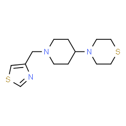 ChemSpider 2D Image | 4-[1-(1,3-Thiazol-4-ylmethyl)-4-piperidinyl]thiomorpholine | C13H21N3S2