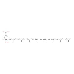 ChemSpider 2D Image | 4-Hydroxy-3-[(2E,6E,10E,14E,18E,22E,26E)-3,7,11,15,19,23,27,31-octamethyl-2,6,10,14,18,22,26,30-dotriacontaoctaen-1-yl]benzoate | C47H69O3