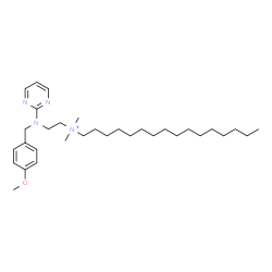 ChemSpider 2D Image | N-{2-[(4-Methoxybenzyl)(2-pyrimidinyl)amino]ethyl}-N,N-dimethyl-1-hexadecanaminium | C32H55N4O