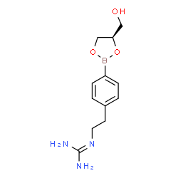 ChemSpider 2D Image | (R)-1-(4-(4-(HYDROXYMETHYL)-1,3,2-DIOXABOROLAN-2-YL)PHENETHYL)GUANIDINE | C12H18BN3O3