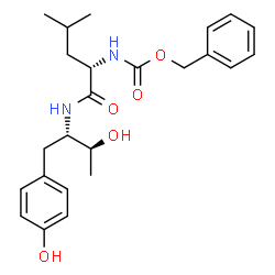 ChemSpider 2D Image | N~2~-[(BENZYLOXY)CARBONYL]-N-[(1S,2S)-2-HYDROXY-1-(4-HYDROXYBENZYL)PROPYL]-L-LEUCINAMIDE | C24H32N2O5