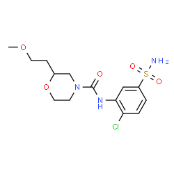 ChemSpider 2D Image | N-(2-Chloro-5-sulfamoylphenyl)-2-(2-methoxyethyl)-4-morpholinecarboxamide | C14H20ClN3O5S