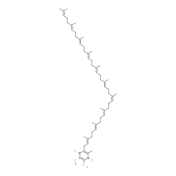 ChemSpider 2D Image | 2-[(2E,6E,10E,14Z,18E,22E,26E,30E,34E)-3,7,11,15,19,23,27,31,35,39-Decamethyl-2,6,10,14,18,22,26,30,34,38-tetracontadecaen-1-yl]-5,6-dimethoxy-3-methyl-1,4-benzoquinone | C59H90O4