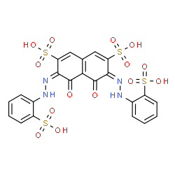 ChemSpider 2D Image | (3E,6E)-4,5-Dioxo-3,6-bis[(2-sulfophenyl)hydrazono]-3,4,5,6-tetrahydro-2,7-naphthalenedisulfonic acid | C22H16N4O14S4