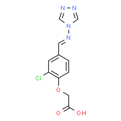 ChemSpider 2D Image | {2-Chloro-4-[(E)-(4H-1,2,4-triazol-4-ylimino)methyl]phenoxy}acetic acid | C11H9ClN4O3