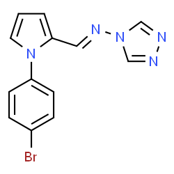 ChemSpider 2D Image | N-{(E)-[1-(4-Bromophenyl)-1H-pyrrol-2-yl]methylene}-4H-1,2,4-triazol-4-amine | C13H10BrN5
