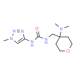 ChemSpider 2D Image | 1-{[4-(Dimethylamino)tetrahydro-2H-pyran-4-yl]methyl}-3-(1-methyl-1H-1,2,3-triazol-4-yl)urea | C12H22N6O2