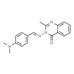 ChemSpider 2D Image | 3-((4-(Dimethylamino)benzylidene)amino)-2-methyl-4(3H)-quinazolinone | C18H18N4O