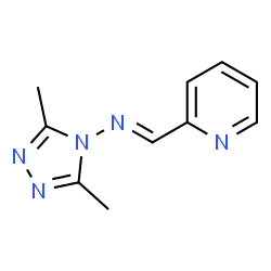 ChemSpider 2D Image | (E)-N-(3,5-Dimethyl-4H-1,2,4-triazol-4-yl)-1-(2-pyridinyl)methanimine | C10H11N5