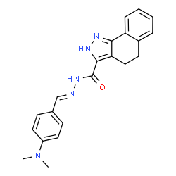 ChemSpider 2D Image | N'-{(E)-[4-(Dimethylamino)phenyl]methylene}-4,5-dihydro-1H-benzo[g]indazole-3-carbohydrazide | C21H21N5O
