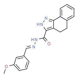 ChemSpider 2D Image | N'-[(E)-(3-Methoxyphenyl)methylene]-4,5-dihydro-1H-benzo[g]indazole-3-carbohydrazide | C20H18N4O2