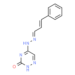 ChemSpider 2D Image | 5-{(2E)-2-[(2E)-3-Phenylprop-2-en-1-ylidene]hydrazino}-1,2,4-triazin-3-ol | C12H11N5O
