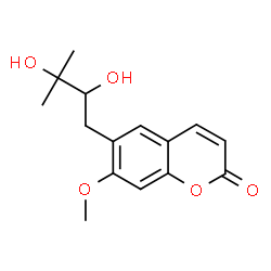 ChemSpider 2D Image | 6-(2,3-Dihydroxy-3-methylbutyl)-7-methoxycoumarin | C15H18O5