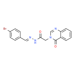 ChemSpider 2D Image | N'-[(E)-(4-Bromophenyl)methylene]-2-(4-oxo-3(4H)-quinazolinyl)acetohydrazide | C17H13BrN4O2
