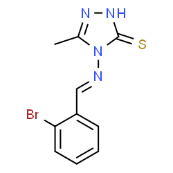 ChemSpider 2D Image | 4-{[(E)-(2-Bromophenyl)methylene]amino}-5-methyl-4H-1,2,4-triazole-3-thiol | C10H9BrN4S