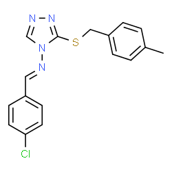 ChemSpider 2D Image | N-[(E)-(4-Chlorophenyl)methylene]-3-[(4-methylbenzyl)sulfanyl]-4H-1,2,4-triazol-4-amine | C17H15ClN4S