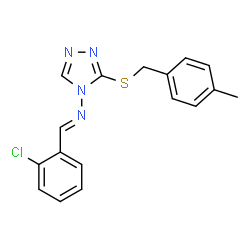 ChemSpider 2D Image | N-[(E)-(2-Chlorophenyl)methylene]-3-[(4-methylbenzyl)sulfanyl]-4H-1,2,4-triazol-4-amine | C17H15ClN4S