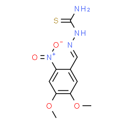 ChemSpider 2D Image | (2E)-2-(4,5-Dimethoxy-2-nitrobenzylidene)hydrazinecarbothioamide | C10H12N4O4S