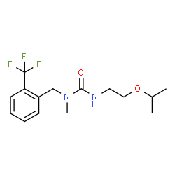 ChemSpider 2D Image | 3-(2-Isopropoxyethyl)-1-methyl-1-[2-(trifluoromethyl)benzyl]urea | C15H21F3N2O2