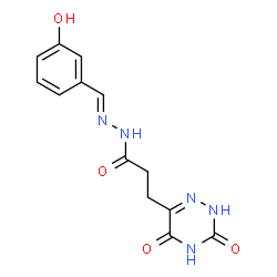 ChemSpider 2D Image | 3-(3,5-Dioxo-2,3,4,5-tetrahydro-1,2,4-triazin-6-yl)-N'-[(E)-(3-hydroxyphenyl)methylene]propanehydrazide | C13H13N5O4