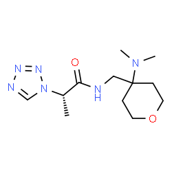 ChemSpider 2D Image | (2S)-N-{[4-(Dimethylamino)tetrahydro-2H-pyran-4-yl]methyl}-2-(1H-tetrazol-1-yl)propanamide | C12H22N6O2