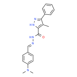 ChemSpider 2D Image | N'-{(E)-[4-(Dimethylamino)phenyl]methylene}-4-methyl-3-phenyl-1H-pyrazole-5-carbohydrazide | C20H21N5O