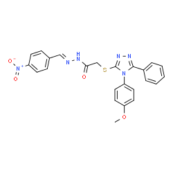 ChemSpider 2D Image | 2-{[4-(4-Methoxyphenyl)-5-phenyl-4H-1,2,4-triazol-3-yl]sulfanyl}-N'-[(E)-(4-nitrophenyl)methylene]acetohydrazide | C24H20N6O4S
