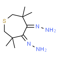 ChemSpider 2D Image | (1Z,1'Z)-1,1'-(3,3,6,6-Tetramethyl-4,5-thiepanediylidene)dihydrazine | C10H20N4S